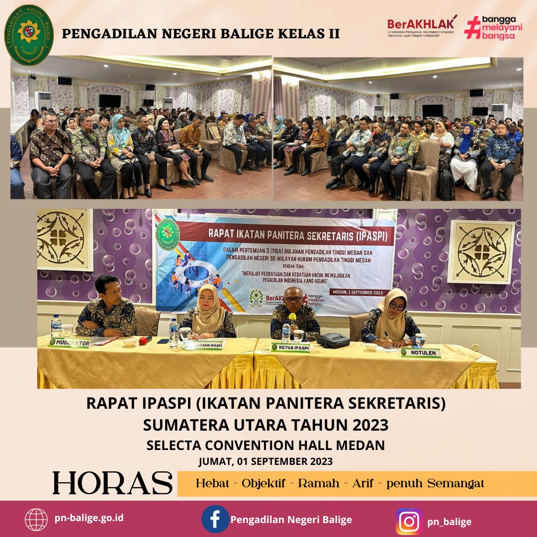RAPAT IPASPI (IKATAN PANITERA SEKRETARIS) SUMATERA UTARA TAHUN 2023 RAPAT IPASPI (IKATAN PANITERA SEKRETARIS) SUMATERA UTARA TAHUN 2023